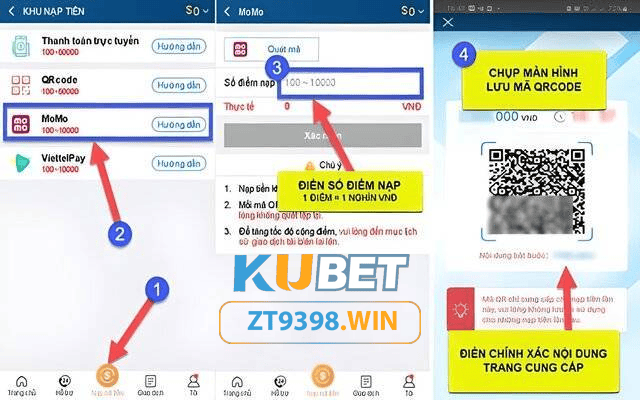 Nạp tiền Kubet - Momo