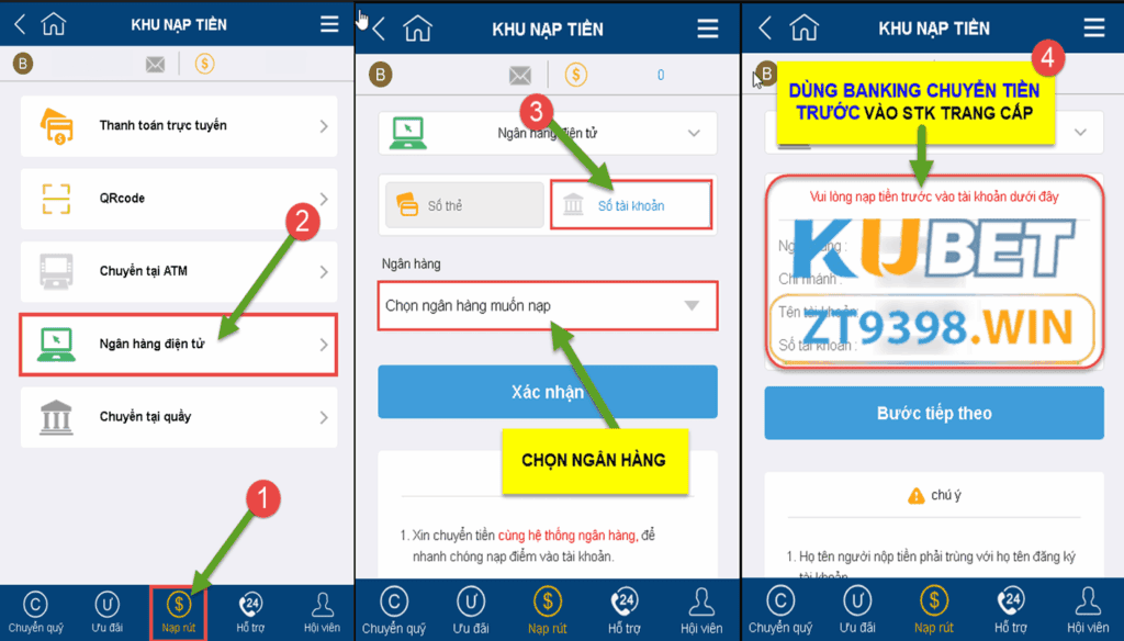 nạp tiền kubet ngân hàng điện tử